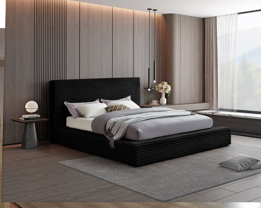 Dexter Corduroy King Bed in Black - Gate FurnitureKing Bed