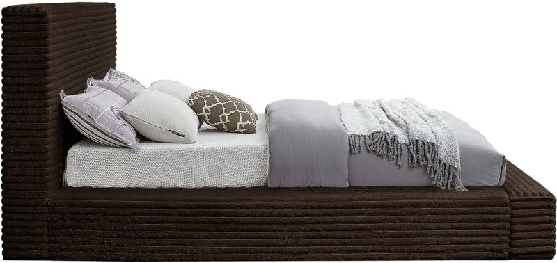 Dexter Corduroy King Bed in Brown - Gate FurnitureKing Bed