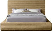 Dexter Corduroy King Bed in Camel - Gate FurnitureKing Bed