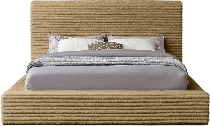Dexter Corduroy King Bed in Camel - Gate FurnitureKing Bed