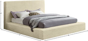 Dexter Corduroy King Bed in Cream - Gate FurnitureKing Bed