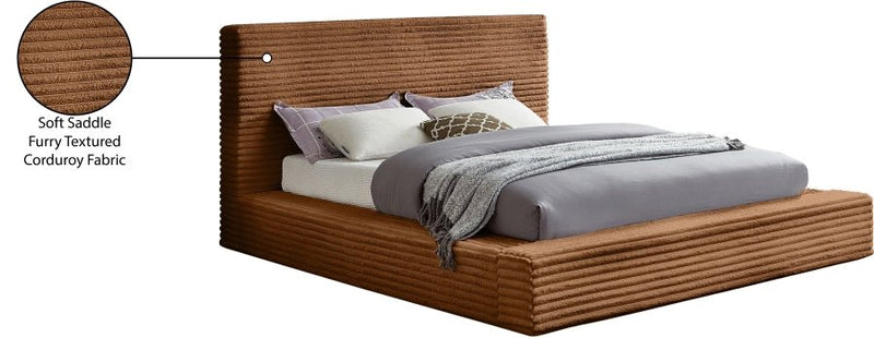 Dexter Corduroy King Bed in Saddle - Gate FurnitureKing Bed