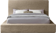 Dexter Corduroy King Bed in Taupe - Gate FurnitureKing Bed