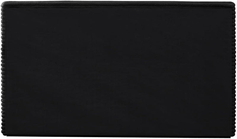 Dexter Corduroy Queen Bed in Black - Gate FurnitureQueen Bed