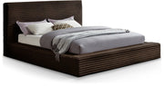 Dexter Corduroy Queen Bed in Brown - Gate FurnitureQueen Bed