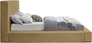 Dexter Corduroy Queen Bed in Camel - Gate FurnitureQueen Bed
