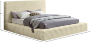 Dexter Corduroy Queen Bed in Cream - Gate FurnitureQueen Bed