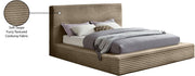 Dexter Corduroy Queen Bed in Taupe - Gate FurnitureQueen Bed