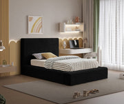 Dexter Corduroy Twin Bed in Black - Gate FurnitureTwin Bed