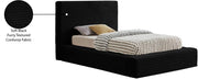 Dexter Corduroy Twin Bed in Black - Gate FurnitureTwin Bed