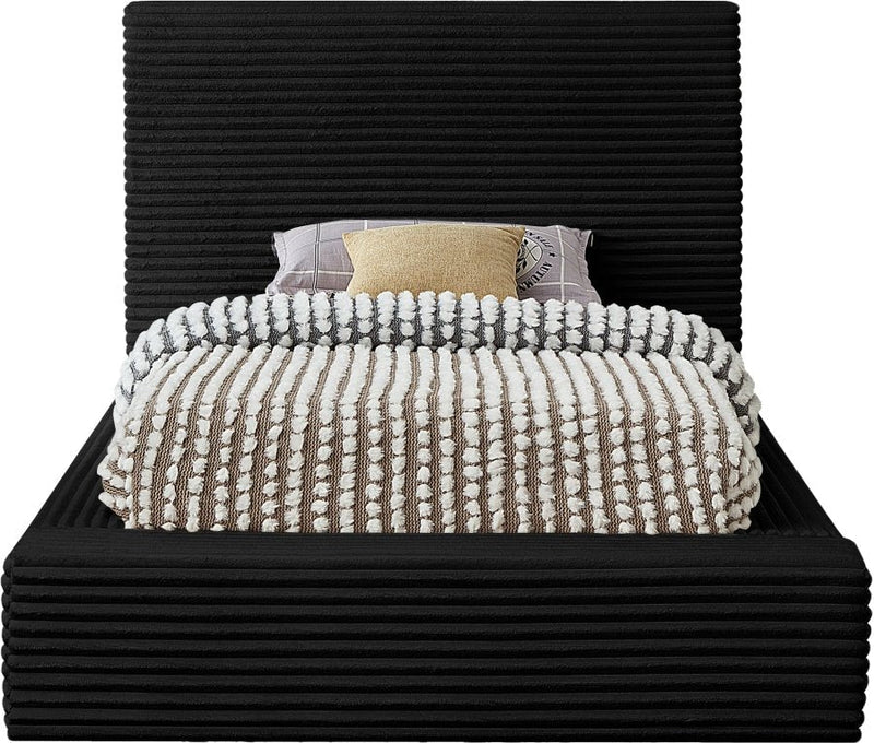 Dexter Corduroy Twin Bed in Black - Gate FurnitureTwin Bed