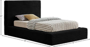 Dexter Corduroy Twin Bed in Black - Gate FurnitureTwin Bed