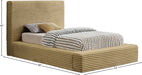 Dexter Corduroy Twin Bed in Camel - Gate FurnitureTwin Bed