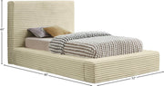 Dexter Corduroy Twin Bed in Cream - Gate FurnitureTwin Bed
