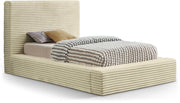 Dexter Corduroy Twin Bed in Cream - Gate FurnitureTwin Bed