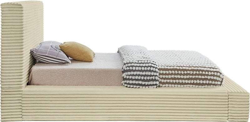 Dexter Corduroy Twin Bed in Cream - Gate FurnitureTwin Bed