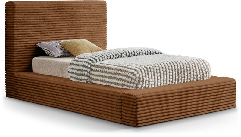 Dexter Corduroy Twin Bed in Saddle - Gate FurnitureTwin Bed