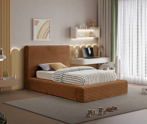 Dexter Corduroy Twin Bed in Saddle - Gate FurnitureTwin Bed
