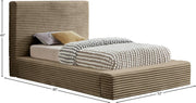 Dexter Corduroy Twin Bed in Taupe - Gate FurnitureTwin Bed