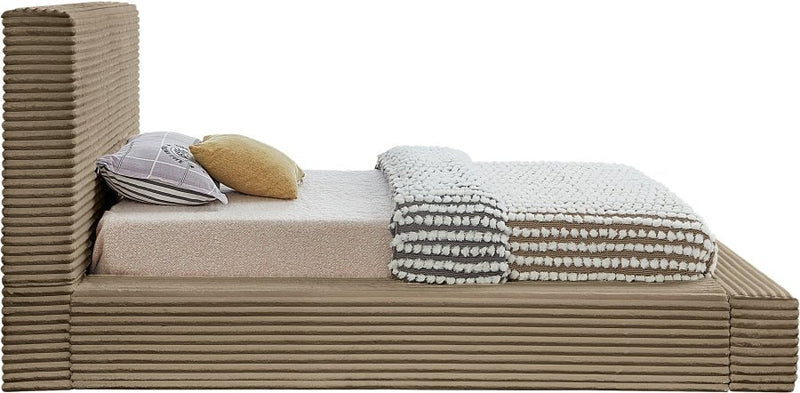 Dexter Corduroy Twin Bed in Taupe - Gate FurnitureTwin Bed