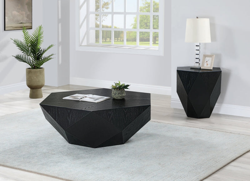 Diamante Oak Veneer Coffee Table in Black - 234Black-CT