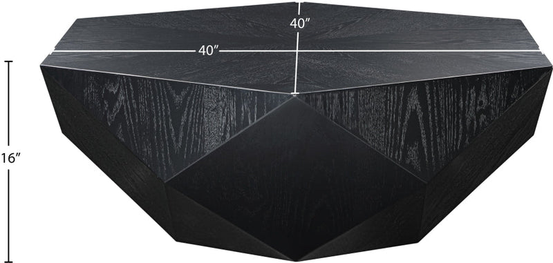 Diamante Oak Veneer Coffee Table in Black - 234Black-CT