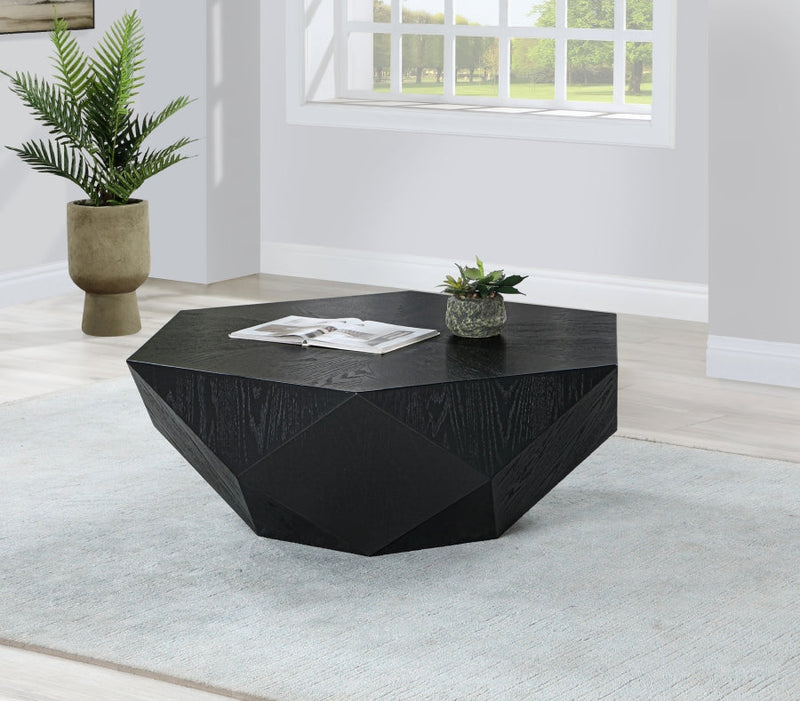 Diamante Oak Veneer Coffee Table in Black - 234Black-CT