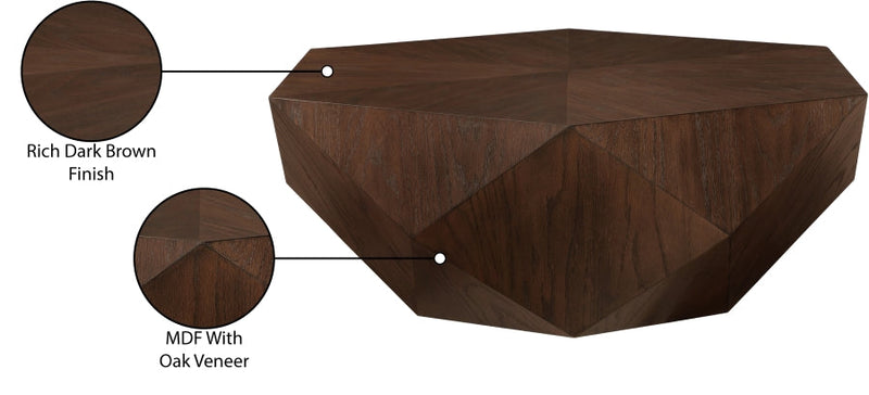 Diamante Oak Veneer Coffee Table in Brown - 234Brown-CT