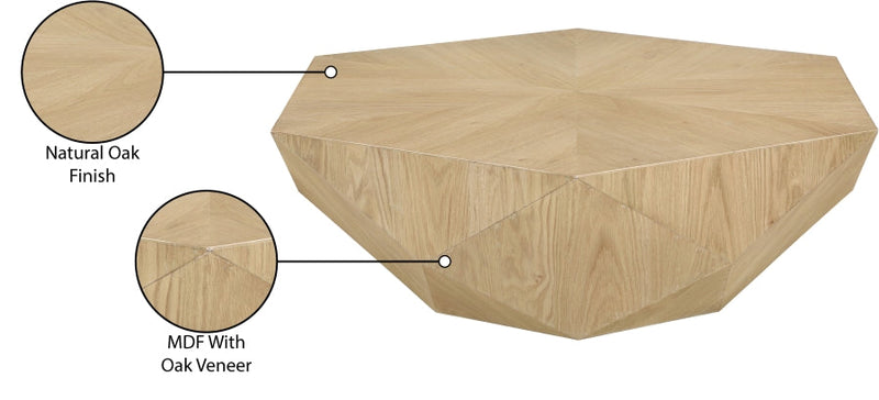 Diamante Oak Veneer Coffee Table in Natural - 234Oak-CT