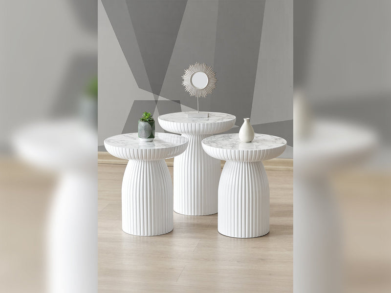 Diamond Coffee Table in White - 125-DIA-ET-W