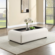 Diana Linen Textured Fabric And Wood Coffee Table in Black - 236Black-C