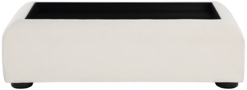 Diana Linen Textured Fabric And Wood Coffee Table in Black - 236Black-C
