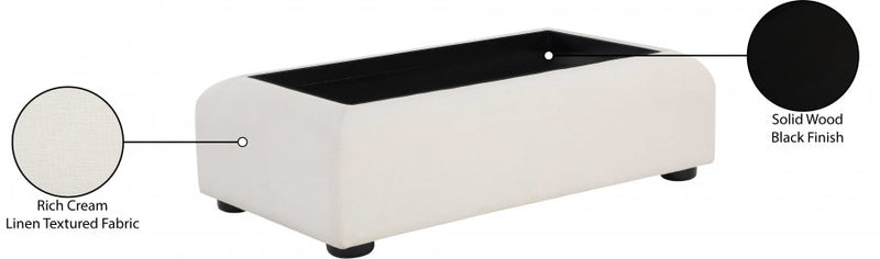 Diana Linen Textured Fabric And Wood Coffee Table in Black - 236Black-C