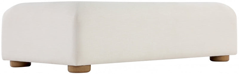Diana Linen Textured Fabric And Wood Coffee Table in Cream - 236Natural-C