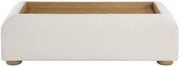 Diana Linen Textured Fabric And Wood Coffee Table in Cream - 236Natural-C