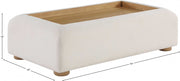 Diana Linen Textured Fabric And Wood Coffee Table in Cream - 236Natural-C