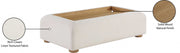 Diana Linen Textured Fabric And Wood Coffee Table in Cream - 236Natural-C