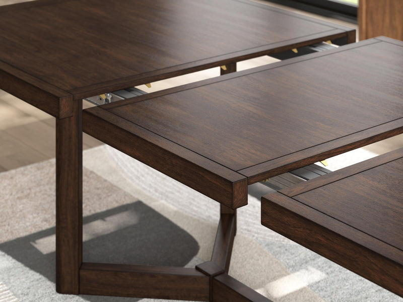 Dilenno Dining Table and 4 Chairs in Dark Brown - PKG022614