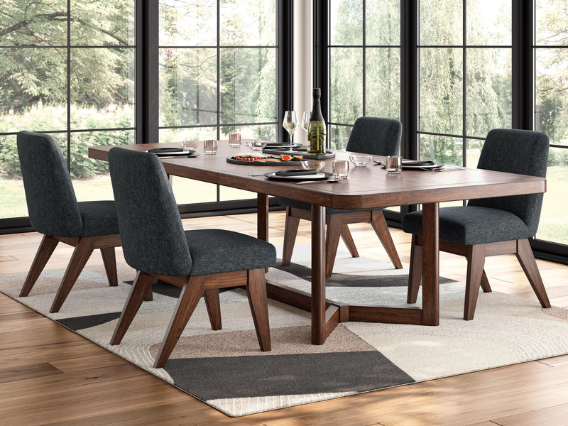 Dilenno Dining Table and 4 Chairs in Dark Brown - PKG022614