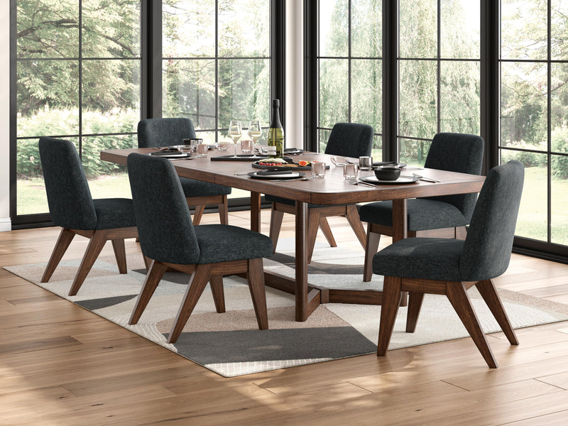 Dilenno Dining Table and 6 Chairs in Dark Brown - PKG022613