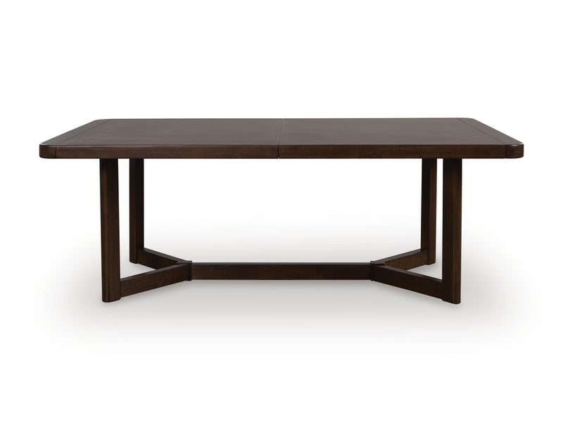 Dilenno Dining Table and 8 Chairs in Dark Brown - PKG022612