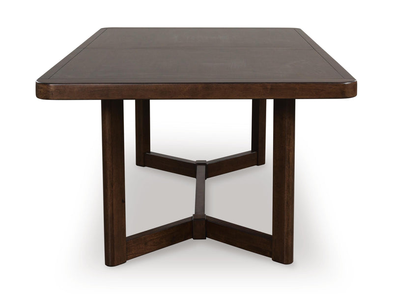 Dilenno Dining Table and 8 Chairs in Dark Brown - PKG022612