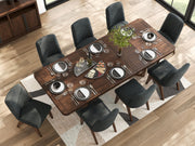 Dilenno Dining Table and 8 Chairs in Dark Brown - PKG022612