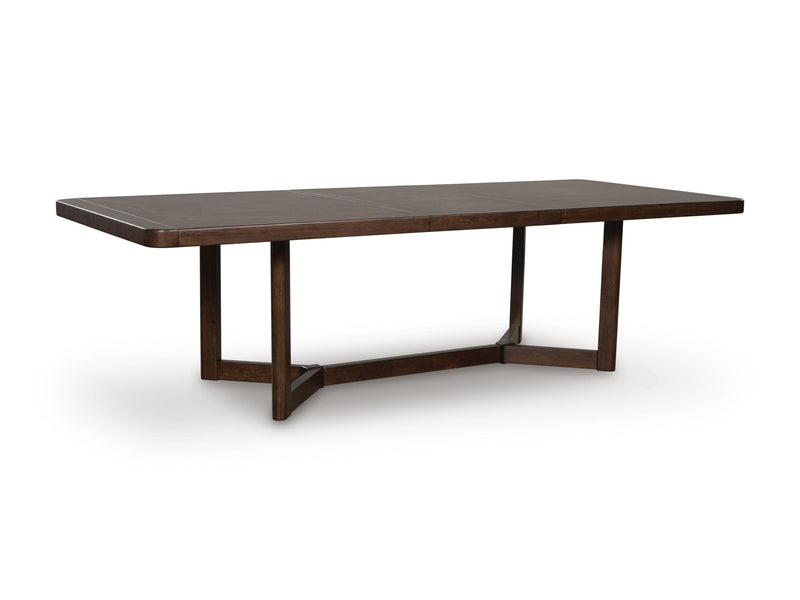 Dilenno Dining Table and 8 Chairs in Dark Brown - PKG022612