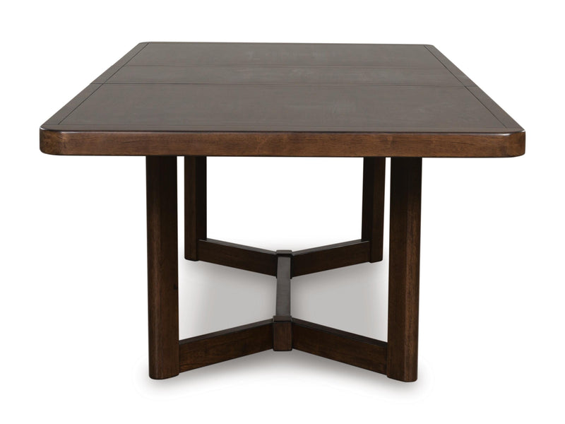 Dilenno Dining Table and 8 Chairs in Dark Brown - PKG022612