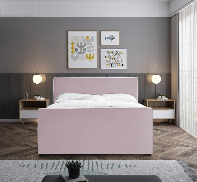 Dillard Velvet Full Bed Pink - DillardPink-F