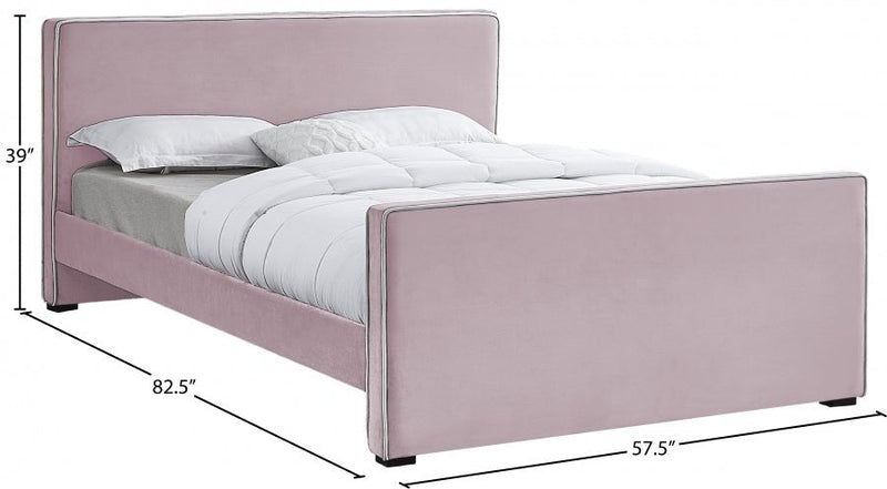 Dillard Velvet Full Bed Pink - DillardPink-F