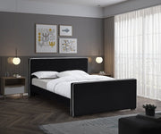 Dillard Velvet King Bed Black - Gate FurnitureKing Bed