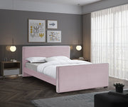 Dillard Velvet Queen Bed Pink - Gate FurnitureQueen Bed