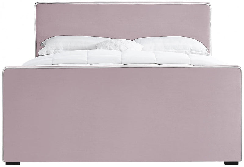 Dillard Velvet Queen Bed Pink - Gate FurnitureQueen Bed